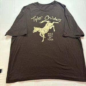 Tyler Childers Mule Pull 24 Tour T-Shirt Mens XL Brown Short Sleeve Concert Tee
